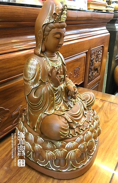 坐蓮觀音描金 3