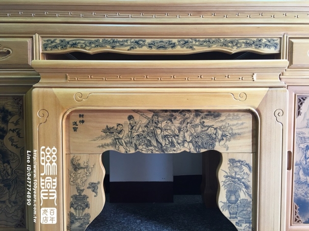 客製檜木大師落款墨畫箱型透明漆 2