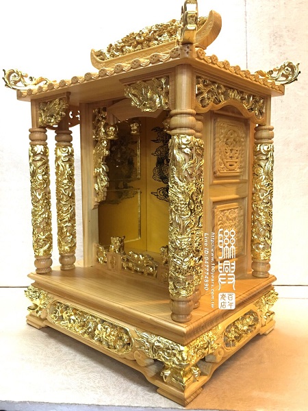 客製翹翼龕安金雷雕墨畫 4