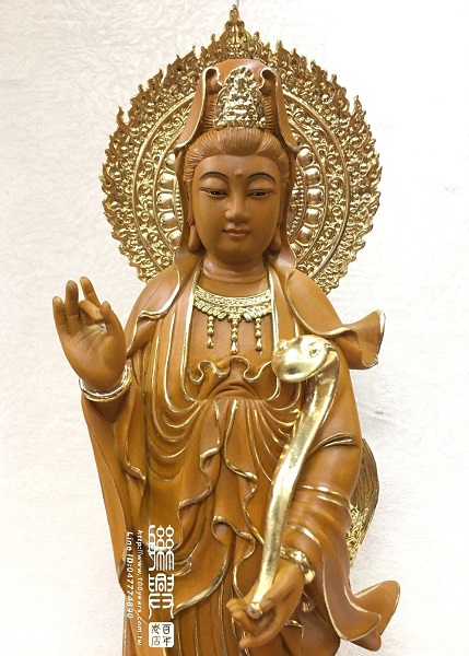 站龍如意觀音描金 2