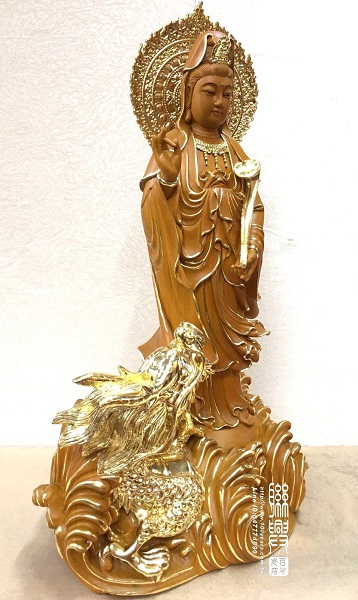 站龍如意觀音描金 5