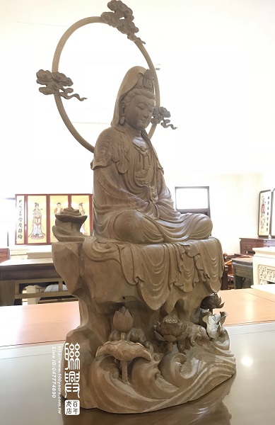 2.2尺金絲楠木祥雲正體觀音 5