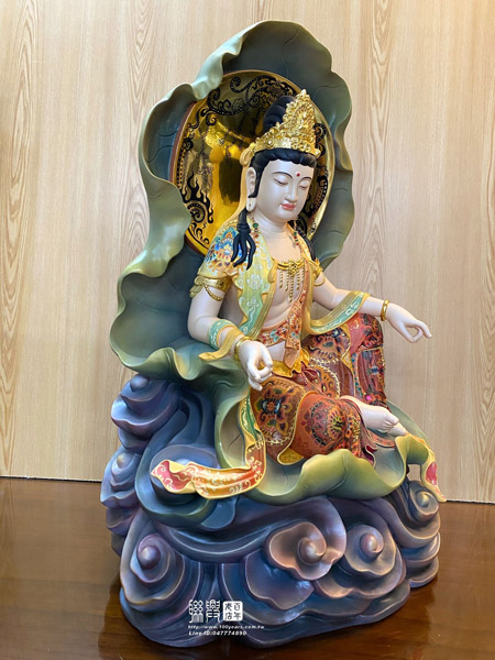 2.2尺金絲楠木極彩荷合如意觀自在觀音 6