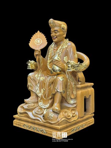 客製尺六樟木描金濟公坐龍椅 3