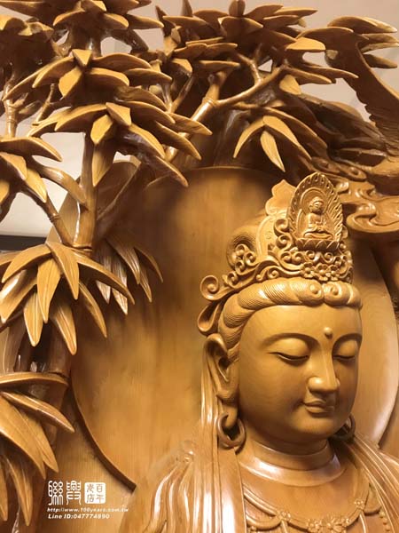 四尺八頂級台灣檜木紫竹林自在觀音 11