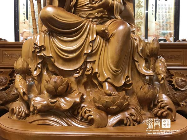 四尺八頂級台灣檜木紫竹林自在觀音 7