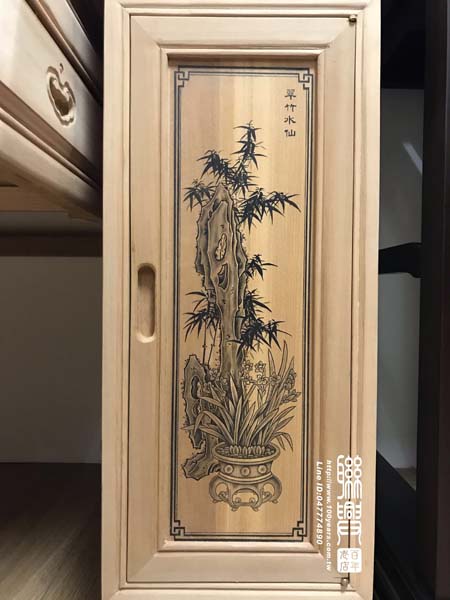 客製檜木大師落款墨畫箱型 9