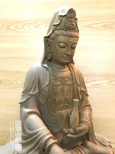 頂級金絲楠木尺六執株觀音 5