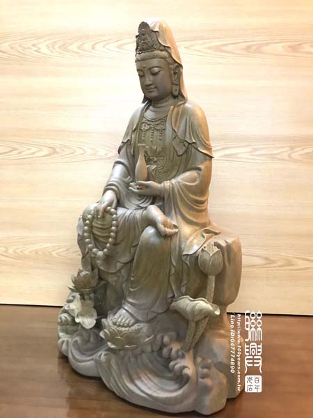 頂級金絲楠木尺六執株觀音 2