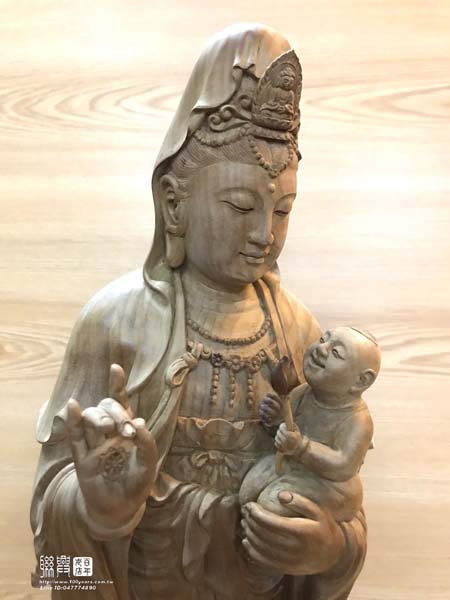 頂級金絲楠木尺六送子觀音 6