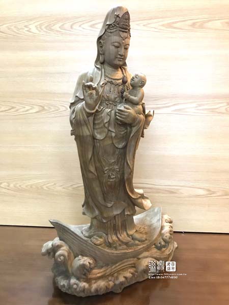 頂級金絲楠木尺六送子觀音 4
