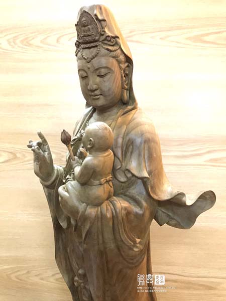 頂級金絲楠木尺六送子觀音 5