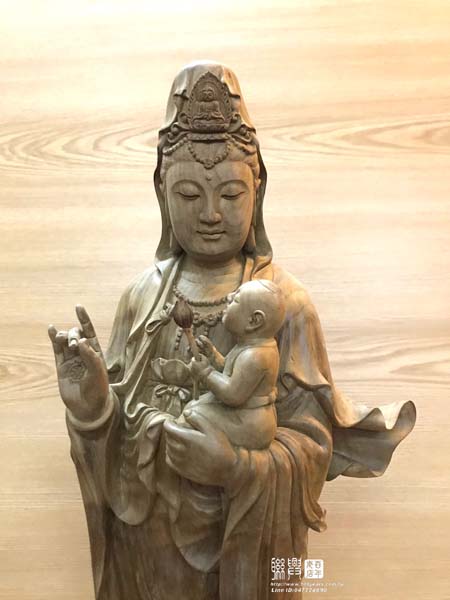 頂級金絲楠木尺六送子觀音 2
