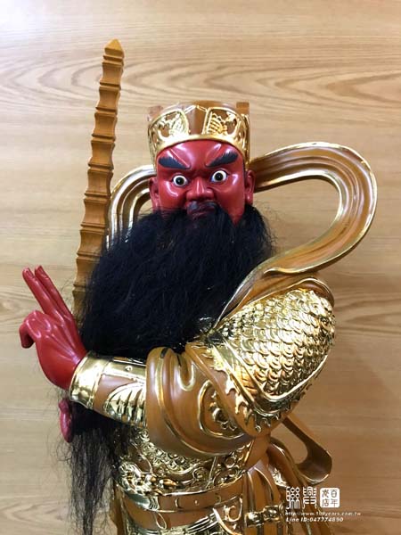 客製尺六肖楠描金康元帥 2