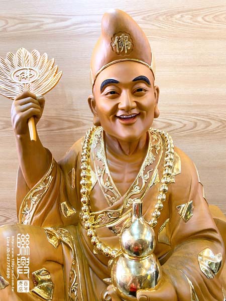 客製樟木描金濟公禪師 2