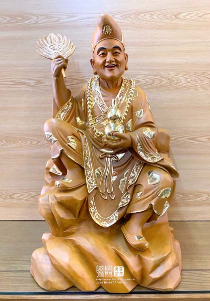 客製樟木描金濟公禪師