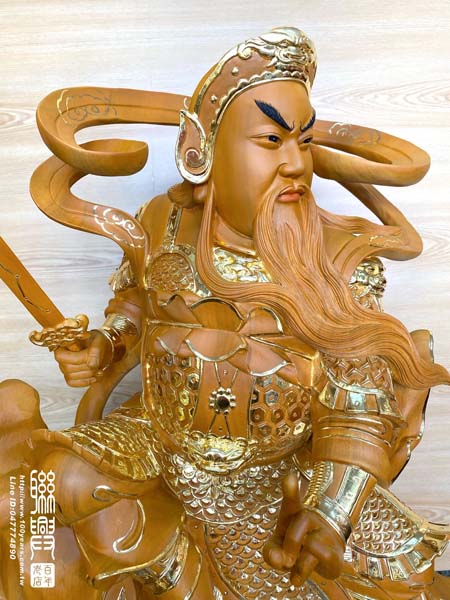 客製樟木描金玄天上帝 6