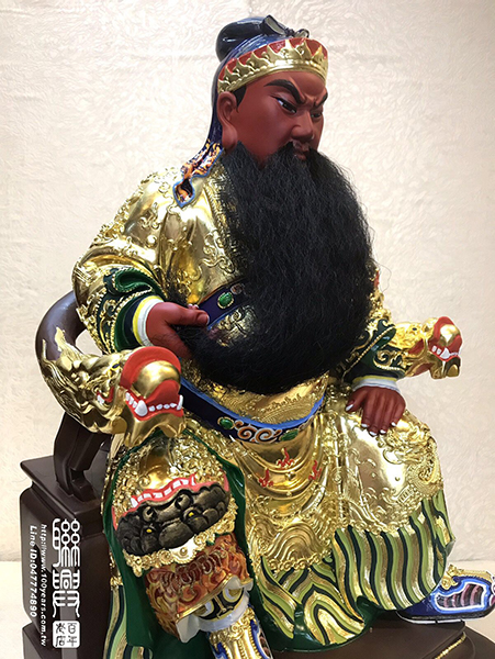 台製漆線安金彩繪關聖帝君 7
