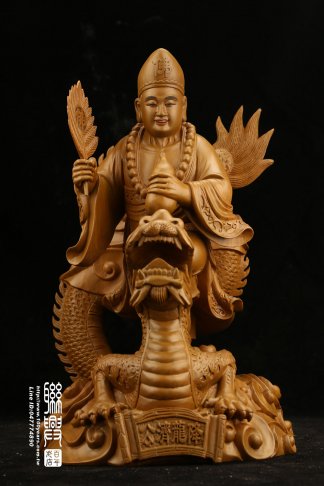 客製尺六綠檀濟公踏龍