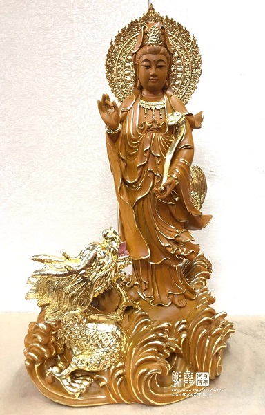 站龍如意觀音描金